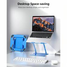 Portable Laptop Stand, Adjustable Folding Laptop Stand For Desk, Laptop Riser For Desk,Computer Notebook Stand Compatible With MacBook Air Pro, ,,(10-16")-Amber Golden - Xanh băng hà - Xem 6