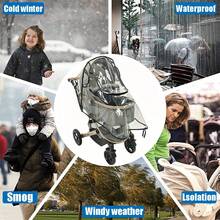 1pc Universal Travel Windproof Breathable Baby Stroller Rain Cover, Transparent Baby Stroller Rain Cover, Baby Stroller Accessories, Suitable For Rainy Days - Clear - View 4