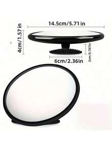 1PC Elegant Black Art Deco Round Convex Mirror - Full-Length Plastic Wall Decor For Living Room & Bedroom, No Electricity Needed, Featherless, Horizontal Orientation, Modern Home Decor, Room Decor