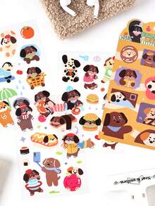 4 adesivos para scrapbooking de desenhos animados de animais de estimação fofos, série caprichosa, adequados para presentes, escritório, casa, marcação, etiquetas, salas de aula, brinquedos, diários de alunos, adesivos criativos de decoração vintage faça você mesmo