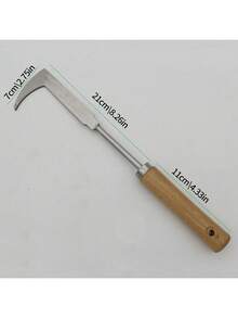 1pc L-Shaped Manual Crack Weeding Tool, Gardening Puller, Agricultural Bonsai Hand Tool - Wood Color - View 13
