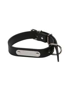 1 pieza Collar pequeño para perro y gato de PU con hebilla de metal, collar ajustable para gato, cachorro, collar, arnés y correa para perros, duradero y cómodo, collar de mascota anti-pérdida con placa de identificación