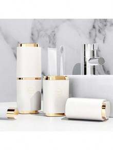 Travel Toothbrush Case, Portable Toothbrush & Toothpaste Holder, Toothbrush Cup, Suitable For Business Trip, Camping, Travel Or Daily Use