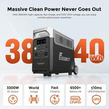 FOSSiBOT F3600 Pro 3840Wh Portable Power Station 3600Wh Capacity,Solar Generator,3600W AC Output For Outdoor Camping,Home Backup,Emergency,RV,Off-Grid - Grey - View 9