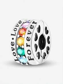 1颗925纯银闪亮钻石珠，适合女士手链、手镯DIY饰品制作及日常配饰，适合女孩佩戴 - 銀色 - 查看 17