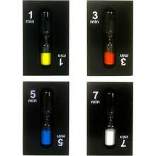 COSHANO Reloj de Arena 4 en 1 con Temporizador 1-3 - 5-7 Minutos, ideal para la gestión del Tiempo y decoración - Negro - Ver 5