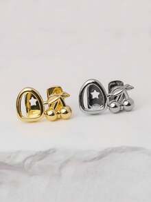 1 Set Punk Hollow Horn Fang Design Unisex Jewelry, Suitable For Nightclub, Halloween, Christmas, Daily Wear, Gold & Silver Colors