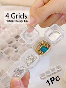 1pc Fashionable Portable Jewelry Storage Box, Convenient For Traveling With Earrings, Necklaces, Rings, Women's Stylish Jewelry Organizer Box, Perfect Travel Essential For Back To School/Dorm, Ideal Gift For Christmas, Thanksgiving, New Year, Valentine's Day To Keep Your Accessories Neat And Organized. - White - View 11