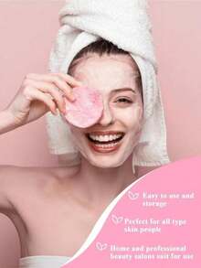 36/24/12/2Pcs Compressed Facial Sponge, Facial Cleansing Sponge, Suitable For Beauticians, Compressed Makeup Sponge, Round Face Washing Sponge, Compressed Exfoliating Makeup Remover Sponge For Women (Pink), Valentine's Day Gift, Christmas Gift