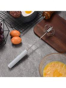 1 قطعة خلاط متعدد الوظائف 4 سرعات يدوي - بدون بطارية مطلوبة، للتشغيل باليد للخبز والطهي، خفاقة بيض نصف آلية منزلية، فرامة حليب من الفولاذ المقاوم للصدأ، خفاقة بيض