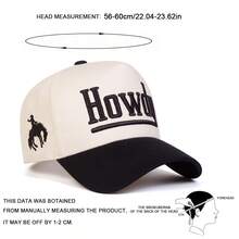 1Piece Men HOWDY Letter Embroidered Patchwork Five-Sided Baseball Cap Outdoor Adjustable Sunscreen Leisure Hat Spring Autumn Travel Tourism Beach Vacation - Multicolor - View 2