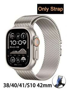 1pc Milanese Loop Apple Watch Band Strap Compatible With Apple Watch S10 46mm 42mm Ultra 38/40/41/42/44/45/49mm Metal Band Compatible With Watch Series 10 9 6 5 SE 7 8 4 3 2 1 Strap Bracelet Smart Watch Accessories