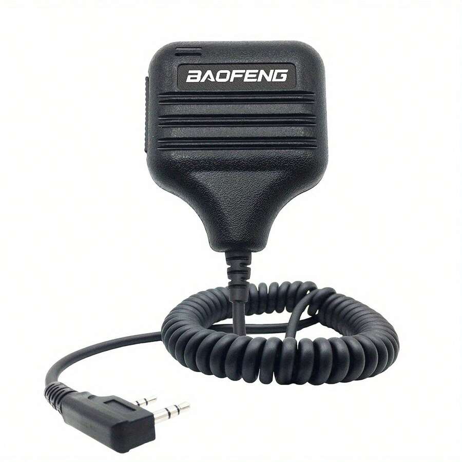 Baofeng - Black Single Unit - H7 Handheld Microphone For Walkie Talkie, Lightweight Accessory, Wired Remote Speaker For Outdoor Communication, Clear Audio