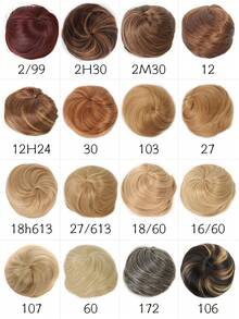 Bóng tóc giả màu đen 4 inch, túi đựng tóc giả, búi tóc giả, phụ kiện búi tóc, búi tóc hình quạt, bộ tóc thẳng - Màu đen tự nhiên - Xem 8