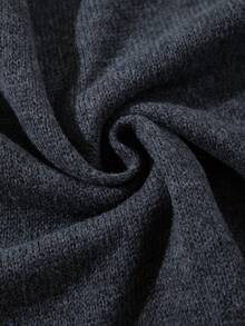 ANDREILEE 男士休闲宽松纯色复古风商务通勤百搭V领纽扣罗纹长袖开衫毛衣，秋冬款 - 灰色 - 查看 11