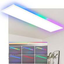 Glitzerlife 1/2ER LED Panel 100x25/120x30cm Dimmbar Deckenpanel Mit Fernbedienung Lang Deckenleuchte Backlight RGB Farbwechsel Büro mit Fernbedienung Bürolampe 24/36W Deckenlampe 3000K-6500K Küchenlampe für Wohnzimmer Esszimmer Spielzimmer - Äußeres Leuchten - Übersicht 3