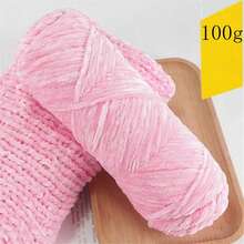 Polyester Chenille Yarn 1-Pack, 100g Each, Chunky Crochet Knitting Yarn In Assorted Colors For Crafts, Hats, Blankets, Scarves - Soft And Thick Wool Yarn For Beginner And Adult Crochet Projects