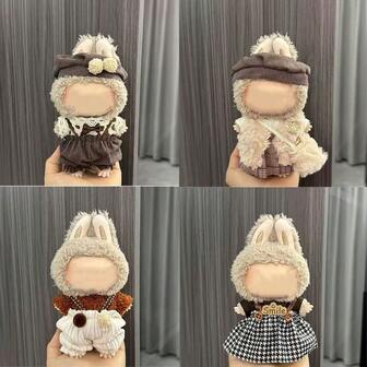 6.69 英寸娃娃衣服，与 兼容，包括 3 套服装 - 时尚渔夫帽、毛衣和裤子或裙子套装，适合 6.69 英寸娃娃，可爱的娃娃玩偶配件，可供玩耍和展示（不含鞋子和娃娃）