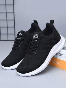 Women's Casual Sneakers, Lightweight & Comfortable Low-Top Walking Shoes, Round Toe Lace-Up Leisure Running Shoes, Mesh Breathable Fabric Hollow Lightweight Athletic Shoes