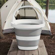 Cubo de agua plegable de plástico portátil, duradero, ahorra espacio, fácil de almacenar, adecuado para lavar el coche, acampar, pescar