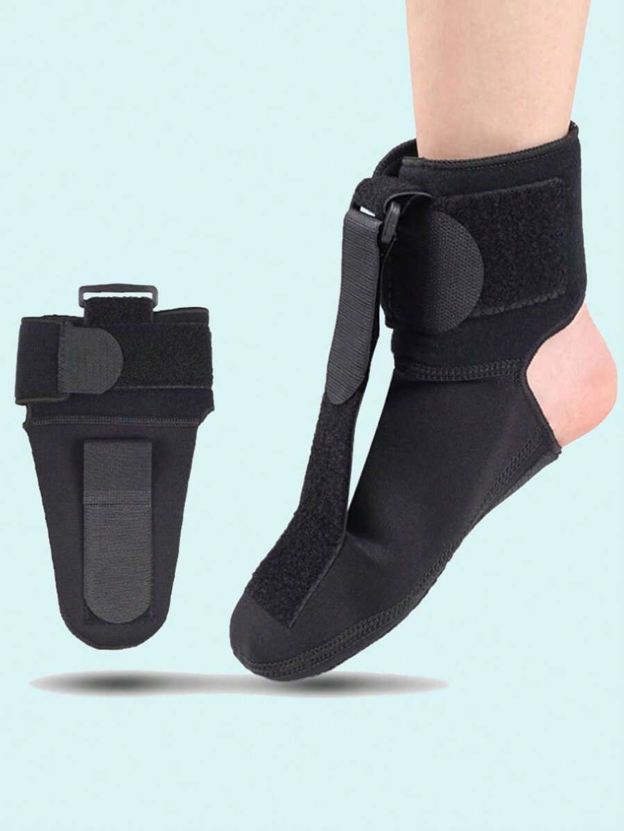 1 Piece Of Unisex Foot Drop Orthotic, Inside And Outside Flip Foot Support Socks, Plantar Membrane Splint, Ankle Sprain Protector - Black - View 1