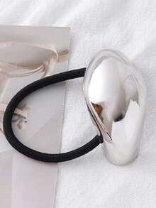 1 Peça de Elegante Faixa de Cabelo Elástica de Liga, Corda de Cabelo com Formato Geométrico da Moda para Rabos de Cavalo e Cabelos Grossos, Melhor Acessório de Cabelo para o Dia dos Namorados, Presentes, Viagens, Presentes para Mulheres, Acessórios de Cabelo, Enfeites de Meia