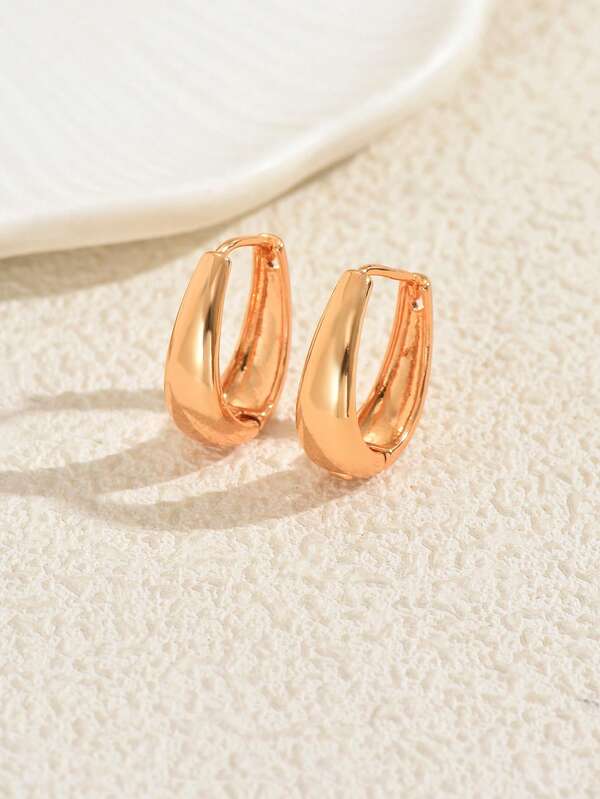 1 Paar minimalistische U-förmige Edelstahl-Creolen, elegant für den täglichen Gebrauch, den Arbeitsweg und die Freizeitkleidung von Frauen