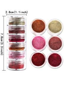 6 hạt kim sa lấp lánh bằng nhựa DIY - Lá phong đỏ cam mảnh - Dùng để trang trí đồ trang sức DIY, chất độn khuôn nhựa Epoxy - Nhiều màu - Xem 6