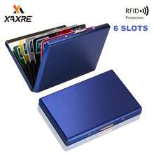 XAXRE 1个RFID屏蔽不锈钢信用卡钱包，可保护现金、文件、信用卡，金属卡包，适合正式/商务场合，推荐作为情人节礼物 - 均碼 - 查看 15