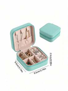 Mini Jewelry Storage Box, Portable Zipper Travel Jewelry Organizer Box, Gift Box For Women, Multifunctional Jewelry Display Stand, Can Store Rings, Pendants, Earrings, Necklaces, Etc. - Suitable As A Gift For Girls, Women, Mothers, Girlfriends, Valentine's Day, Girlfriend Gifts, Home Decor, Valentine's Day Decor, New Year Decor, Back To School Decor - White - View 19