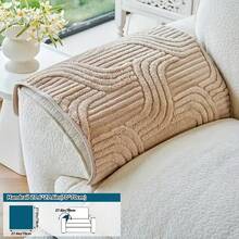 1 Piece, Padded Plush Sofa Towel For All Year Round, Non-Slip, Durable, Pet Friendly, Living Room, Bedroom Home Decor, Sofa Cover, Halloween Gift, Christmas Gift, Best Choice For Gifts For Family, Friends, And Kids - 棕色 - 查看 6
