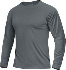 Boladeci Men's UPF 50 Sun Protection UV SPF Shirts Long Sleeve Lightweight Quick Dry Swim T-Shirts Rash Guard - 湖藍色 - 查看 7