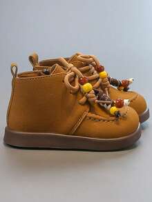 1 Pair Minimalist Versatile, Fashionable Casual Autumn/Winter New Charm Ankle Boots, Shoes, Suitable For Kids Boys And Girls