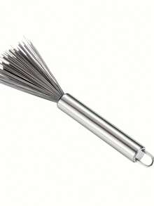 1pc Multi-Purpose Long Handle Hanging Cleaning Brush Stainless Steel No Power Required Convenient Cleaning Tool For Living Spaces - Silver - View 7