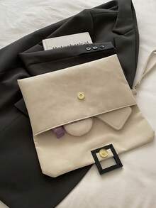 女士手拿包，时尚豹纹小方包，翻盖手提包 - 白色 - 查看 5