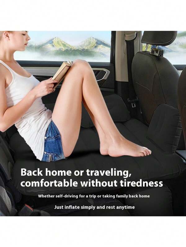 1 Set Thickened Car Inflatable Mattress, Detachable Rear Seat Travel Bed For SUV/Sedan, 135cm*75cm Folding