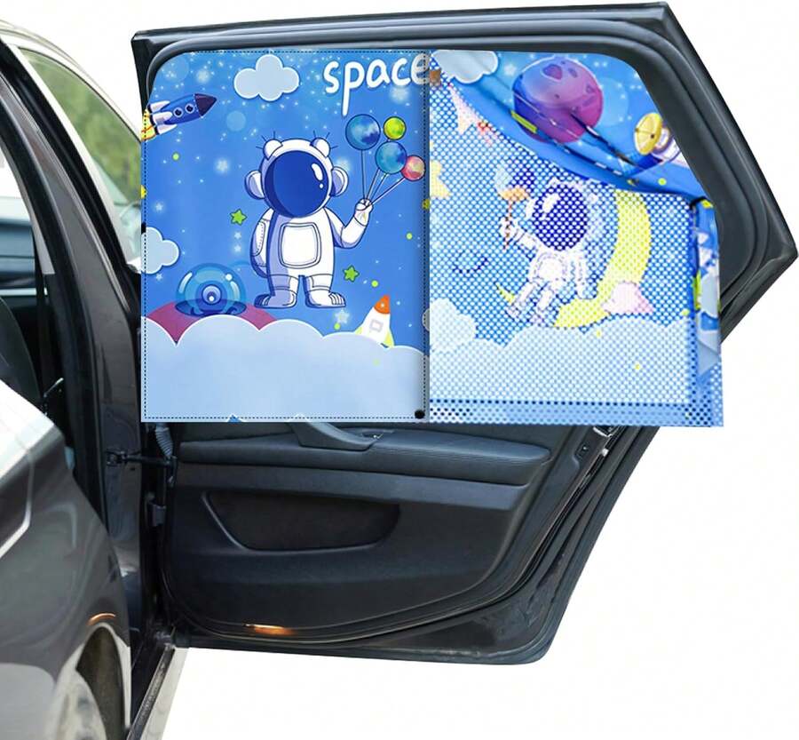 Hianjoo Parasol Magnético para Coche para Ni?os, Cortina de Ventana de Automóvil Ventana Trasera Proteger del la Luz de Sol Rayos UV, Dinosaurio