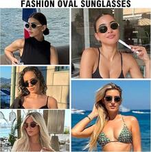 Gafas de Sol Retro, Lentes de Sol para Mujeres y Hombres Lentes Plegables UV Protection, Gafas Polarizadas Clásico Medio Marco para Conducir y Deportes al Aire Libre - 1 - Ver 5