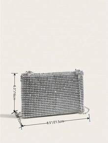 HELLO WEEKEND Lightweight, Business Casual Rhinestone Decor Bucket Bag Mini Drawstring Design, Clear Bag Faux Pearl Bag Evening Bag, Dinner Bag Glamorous, Elegant, Exquisite, Quiet Luxury Rhinestone For Party Girl, Woman, Bride Perfect For Party, Dinner/Banquet Christmas Party Dress, Glamorous Rhinestone Bag