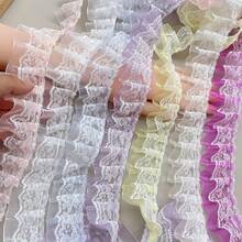 Colorful Double-Layer Ruffle Lace Tulle Trim, Sewing Accessory For DIY Clothing, Curtains, Skirt Hem - Multicolor - View 5