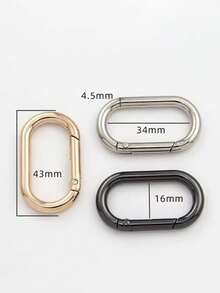 1pc Oval Metal Carabiner, Metal Spring Keychain, Trigger Snap O-Ring Clip Spring Keychain Clasp, Heavy Duty Oval Dog Tag Clip, Suitable For Bag, Wallet, Keychain Replacement - Multicolor - View 9