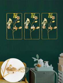 1 件北欧金属叶铁艺壁挂装饰，植物银杏棕榈枫叶墙壁吊饰壁画客厅卧室家居装饰，家居装饰，房间装饰，墙壁装饰