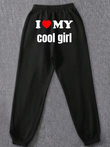 Customized "I Love My Boyfriend/Husband/Girlfriend" Sports Pants With Pockets, Halloween Custom Gift, Wedding Season Gift