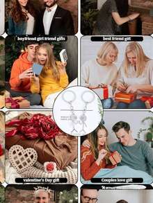 1 par de llaveros personalizados para parejas, se puede personalizar con la inicial, adecuado para el Día de San Valentín, novia, estudiantes, se puede colgar en llaves, bolsos o usar como decoración