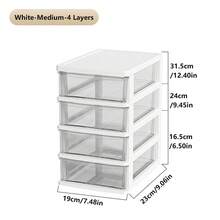 Clear Desktop Storage Box With Drawer & Small Plastic Snap-Lock Box Heightened Table Organizer Office Storage Plastic Storage Cabinet For Stationery Student Desk Accessories Cosmetics, Back To School - Multicolor - View 16