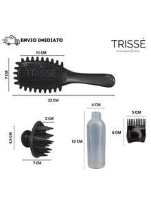 Hydrates Curls Kit With Detangling Brush, Hair Massager, And Dye Applicator Bottle - 玫紅色 - 查看 2
