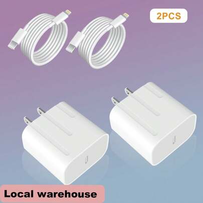 [Paquete de 2] Kit de carga de alta velocidad compatible con iPhone 14/13/12 e iPad - Adaptador de enchufe USB-C + Combo de cable de 4 pies Cargador de teléfono