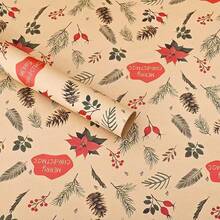 Christmas Themed Wrapping Paper Set, Vintage Style Multi-Pattern Gift Wrapping Paper, Holiday Gift Decoration Packaging Materials - Multicolor - View 4