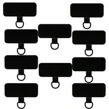 2/5/10pcs Universal Metal Phone Lanyard Spacer Durable Ultra-Thin Phone Strap Clip Cord Sticker - Black - View 8