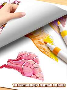 1 Caja negra de barril Pluma marcadora acrílica mejorada y ampliada, Juego de 48 colores de plumas marcadoras, Pluma de acuarela de gran capacidad, Pincel especial para pintura artística, Lavable, Pluma de acuarela para pintura y garabateo, Adecuada para creación artística, pintura y coloración.